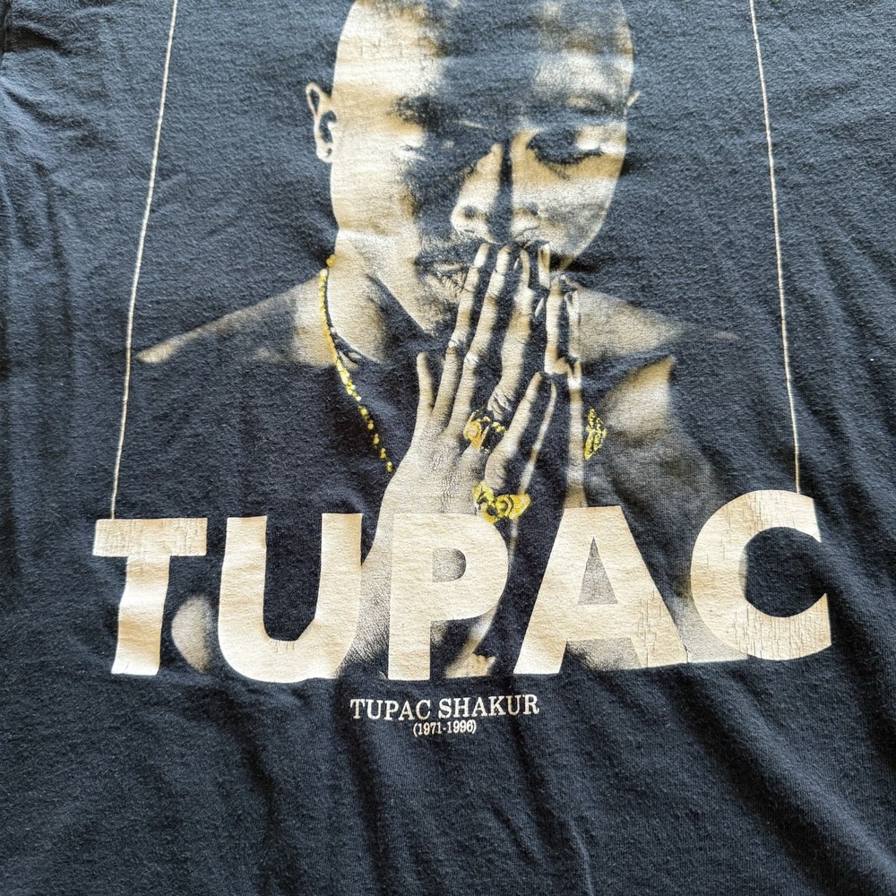 Tupac Shakur Memorial 1971-1996 Bravado Graphic Tee Black Size Large Rap Tee - Picture 2 of 7